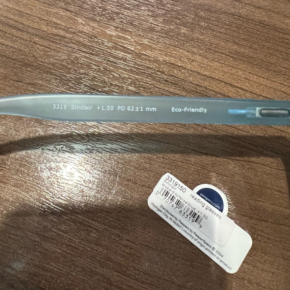 Peepers Sinclair Blue Light Tortoise and Blue Color reading glasses 1.5 strength - Picture 5 of 14